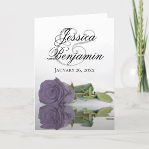 Invitación Rosa Dusty Purple Elegante Boda de fotografía romá