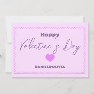Invitación Rosa: El día de San Valentín púrpura