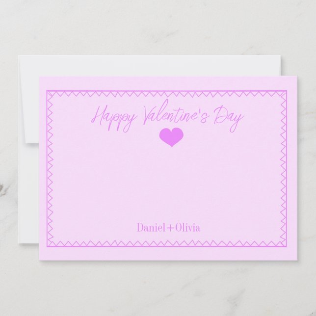 Invitación Rosa: El día de San Valentín púrpura (Anverso)