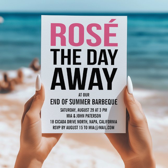Invitación Rosa el Fiesta de verano de Day Away (Subido por el creador)