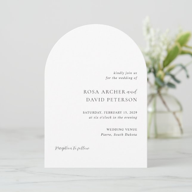 Invitación Rosa Elegant Boda moderno (Anverso de pie)