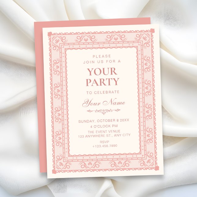 Invitación Rosa elegante  (Subido por el creador)
