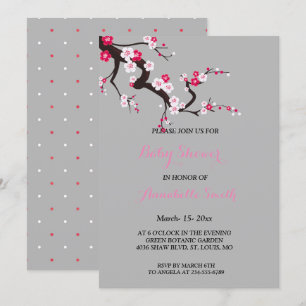 Invitación Rosa elegante Baby Shower floral de la flor de