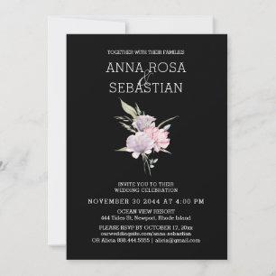 Invitación *~* Rosa Elegante Boda RSVP de Floral de PINK AR15