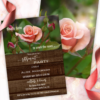 Invitación Rosa elegante Relax Garden Retirement Fiesta