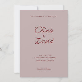 Invitación Rosa elegante y Rosa de Cinnamon Boda
