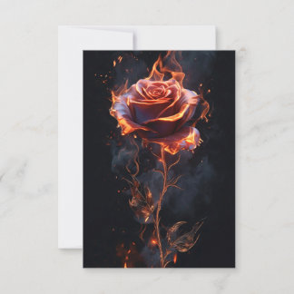Invitación Rosa en llamas