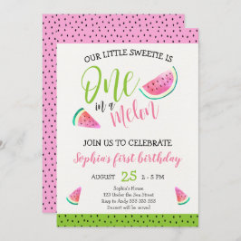 Invitación Rosa en una fiesta de cumpleaños de Chica melón