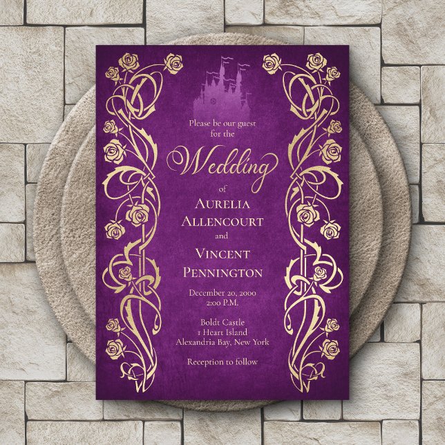 Invitación Rosa encantado Boda de Castillo (Subido por el creador)
