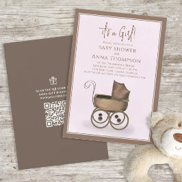 Invitación Rosa es un registro de regalos de transporte de Ch