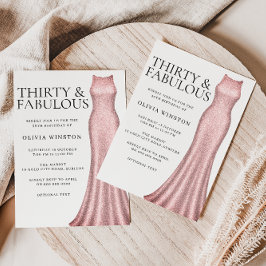 Invitación Rosa espumosa vestido de oro mujeres 30 Fiesta de