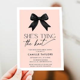 Invitación Rosa está atando la ducha de novias de Knot Bow
