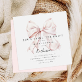 Invitación Rosa está atando la ducha de novias Knot Bow