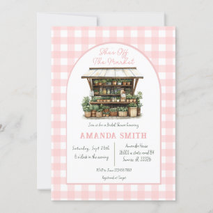 Invitación Rosa está fuera del mercado Gingham Bridal Shower