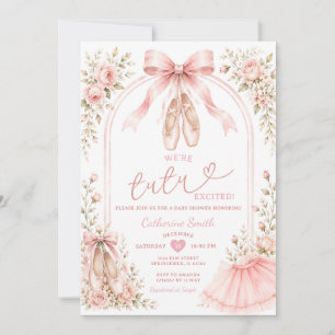 Invitación Rosa Estamos Tutú Emocionada Bailarina Niña Bebe F