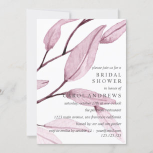 Invitación Rosa etéreo Boda Leafy Bridal Shower