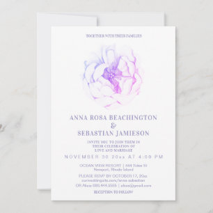 Invitación *~* ROSA etéreo Ombre Floral AR8 Boda RSVP En