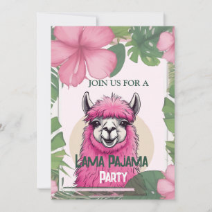 Invitación Rosa Feliz Sonriente Pajama Lama
