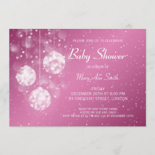 Invitación Rosa festivo elegante de las chucherías de Baby