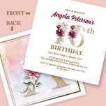 Invitación Rosa Floral A 16th Birthday Party<br><div class="desc">Organizar la perfecta celebración de los 16 años con este elegante monograma floral rosa Un diseño que aparece en el reverso para los nombres de los chicas de cumpleaños empezando por la letra A. En la invitación para acentuar la edad de celebración se utilizan elegantes números florales.</div>