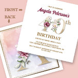 Invitación Rosa Floral A 40th Birthday Fiesta<br><div class="desc">Organizar la celebración perfecta de los 40 años con este elegante monograma floral rosa Un diseño que aparece al revés para los nombres de los chicas de cumpleaños empezando por la letra A. Se utilizan elegantes números florales en la invitación para acentuar la era de celebración.</div>