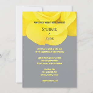 Invitación Rosa floral amarillo elegante gris gris gris 2025 