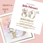 Invitación Rosa Floral B 80th Birthday Party<br><div class="desc">Organizar la perfecta celebración de los 80 años con este elegante diseño rosa de monograma B floral presentado en el reverso de los nombres de los chicas de cumpleaños empezando por la letra B. Se utilizan elegantes números florales en la invitación para acentuar la era de celebración.</div>