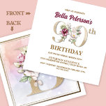 Invitación Rosa Floral B 90th Birthday Party<br><div class="desc">Organizar la celebración perfecta de los 90 años con este elegante diseño rosa de monograma B floral presentado en el reverso de los nombres de los chicas de cumpleaños empezando por la letra B. Se utilizan elegantes números florales en la invitación para acentuar la era de celebración.</div>