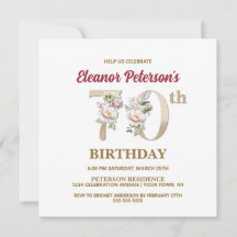 Rosa Floral E 70th Birthday Party