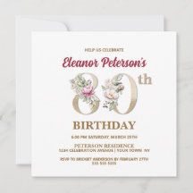 Rosa Floral E 80th Birthday Party