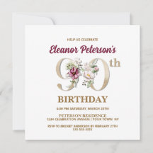 Rosa Floral E 90th Birthday Party