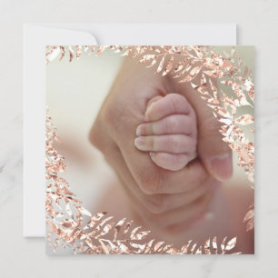 Invitación Rosa floral fotográfica de Baby Shower bebé real r