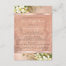 Invitación Rosa floral Gold Copper Metallic Rubor Pearly VIP