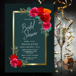 Invitación Rosa Floral Green Bridal Shower