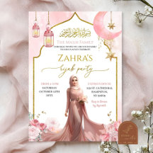 Rosa Floral Islámica Chica Hijab