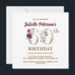 Invitación Rosa Floral J 60th Birthday Party Invitation<br><div class="desc">Organizar la celebración perfecta de los 60 años con este elegante diseño rosa de monograma J floral presentado en el reverso de los nombres de los chicas de cumpleaños empezando por la letra J. Elegantes números florales se utilizan en la invitación para acentuar la era de celebración.</div>