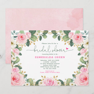Invitación Rosa floral rosa caliente vegetación Jardín ducha