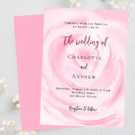Invitación Rosa floral rosa suave boda de lujo