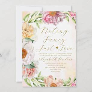 Invitación Rosa Floral Sonrojo Nada Lujoso Solo Amor
