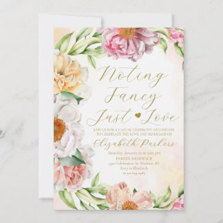 Invitación Rosa Floral Sonrojo Nada Lujoso Solo Amor