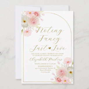 Invitación Rosa Floral Sonrojo Nada Lujoso Solo Amor