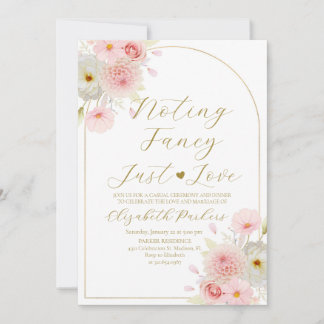 Invitación Rosa Floral Sonrojo Nada Lujoso Solo Amor
