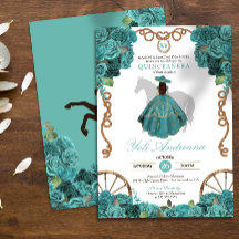 Rosa floral turquesa Rústico Quinceanera Occidenta