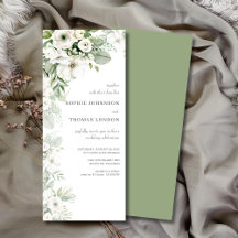 Rosa floral verde turbio boda acuarela