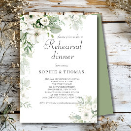 Invitación Rosa floral verde turbio boda ensayo dinar