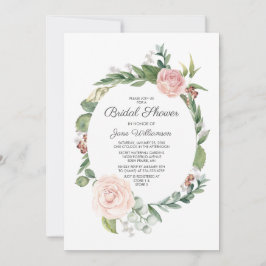 Invitación Rosa floral y ducha Wreath Wreath Bridal