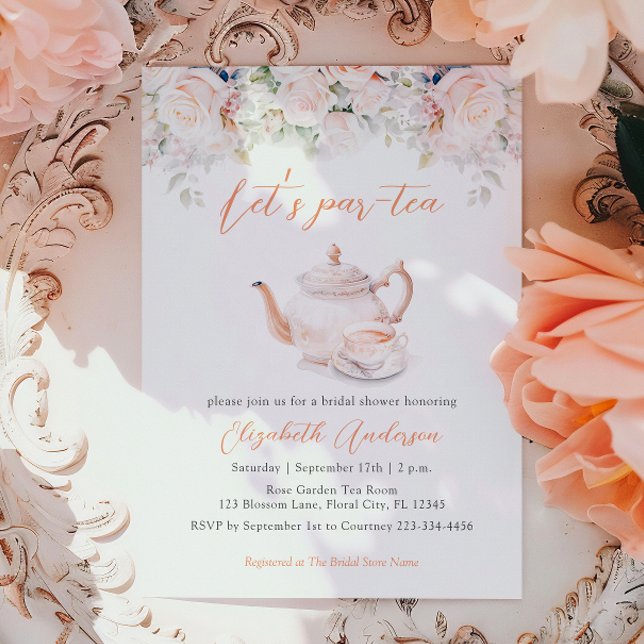 Invitación Rosa Garden Tea Fiesta Bridal Shower (Subido por el creador)