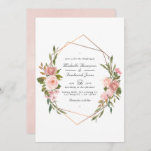 Rosa geométrico oro y Boda rosa Rubor Foto I