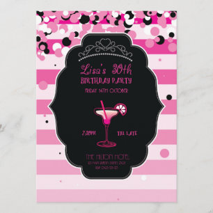 Invitación Rosa - Girona - Adulto - Fiesta de cumpleaños - In