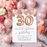 Invitación Rosa Globos de Oro 30 Fiesta de cumpleaños Confett<br><div class="desc">Treinta (30) Treinta Cumpleaños Partido Rubor Pink - Globos de Oro Rosa y Confetti Cumpleaños Party Invitación . Esta es la invitación perfecta para el cumpleaños de un Rosa de oro moderno y la fiesta de cumpleaños del Purpurina Rosado de Rubor Sparkle Girly. Póngase en contacto con el diseñador para...</div>